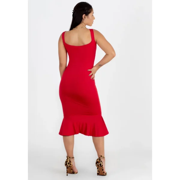 Vestido Midi Alcinha com Babado