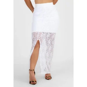 Saia Longa de Renda e Fenda Lateral