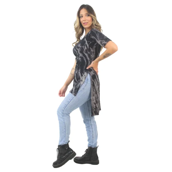 Blusa Feminina Long Line Tie Dye