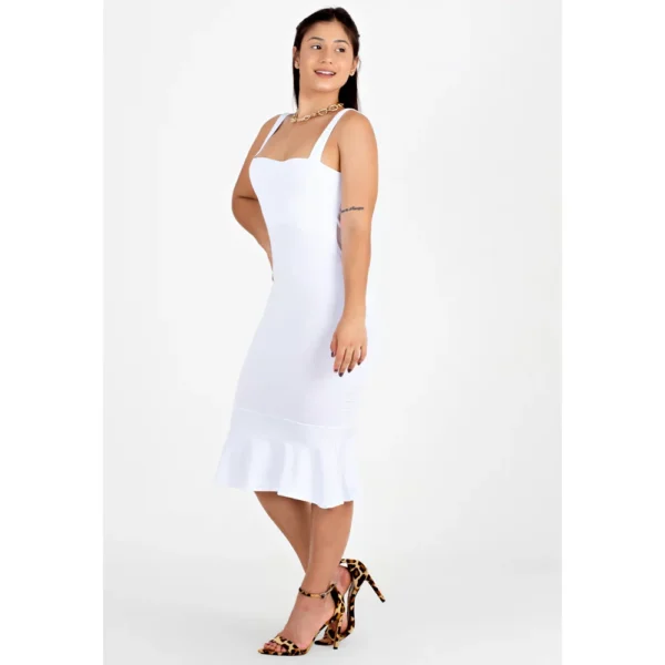 Vestido Midi Alcinha com Babado