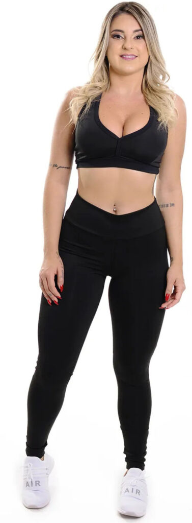 Calça Legging preta confortável para academia