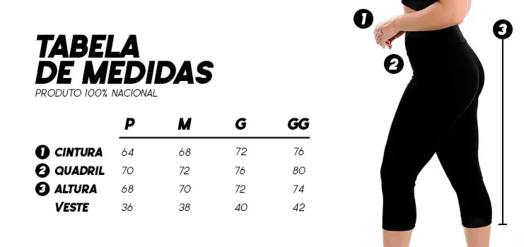 Calça Legging 3D Preta Zero Transparência