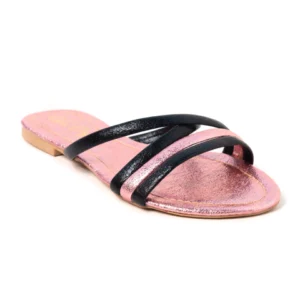 Sandália Rasteira Multi-tiras Slim Metalizado